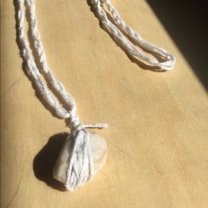 Homemade hemp rope / quartz braided necklace